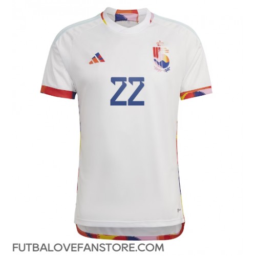 Belgicko Charles De Ketelaere #22 Vonkajší futbalový dres MS 2022 Krátky Rukáv